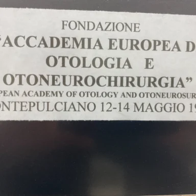 Figure 1. Montepulciano (Italy), the first meeting to define the bases, the statues and the name of European Academy of Otology Neuro-Otology (EAONO)