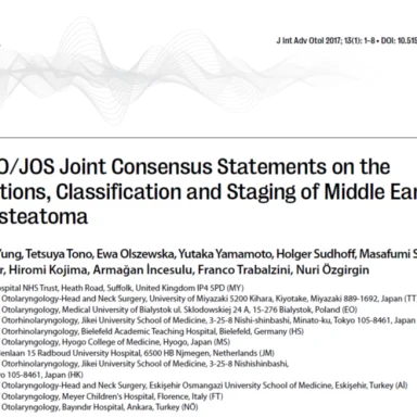 Figure 36. In 2010 EAONO established the working groups of “Guidelines in Otology”. This publication corresponded to EAONO Consensus on Cholesteatoma