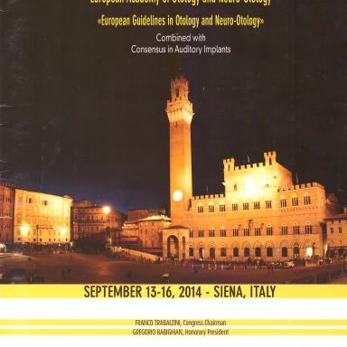 Figure 39. 7th EAONO instructional workshop and consensus on auditory implants was celebrating in Siena, Italy